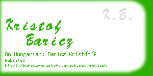 kristof baricz business card